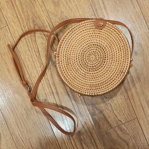 Source Unknown Tan Woven Crossbody Bag